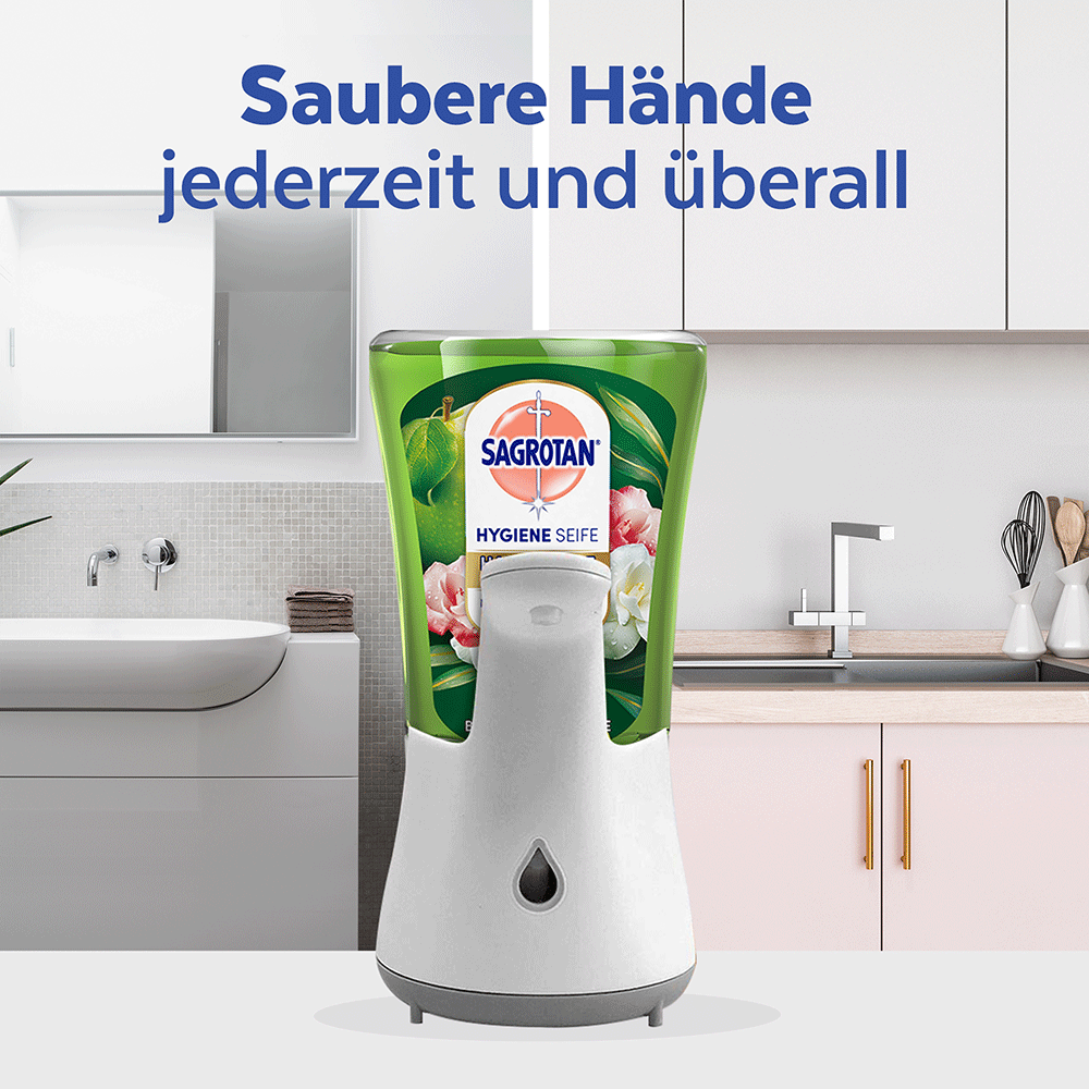 Bild: SAGROTAN Hygiene Seife Nachfüller Blühende Apfelwiese Duft 