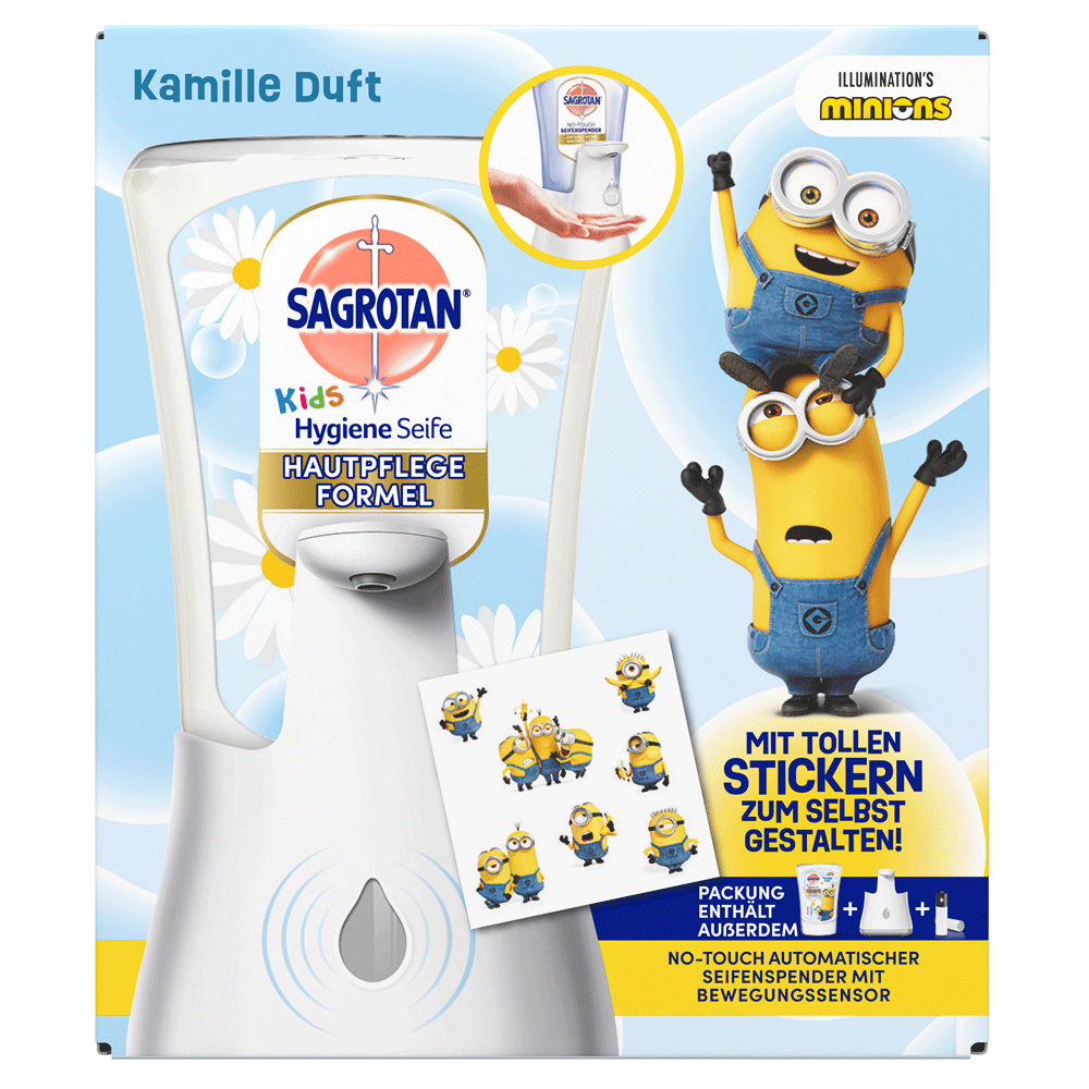 Bild: SAGROTAN Hygiene Seife Kids Starter Set Kamille Duft 