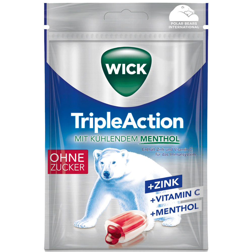 Bild: WICK Triple Action Hustenbonbons ohne Zucker 