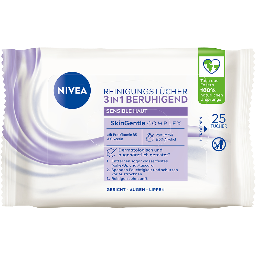Bild: NIVEA 3in1 Reinigungstücher Beruhigend 