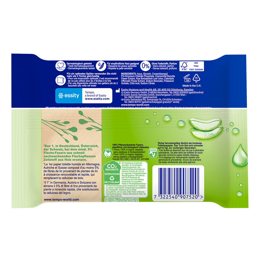 Bild: Tempo Feuchtes Toilettenpapier sanft & sensitiv 