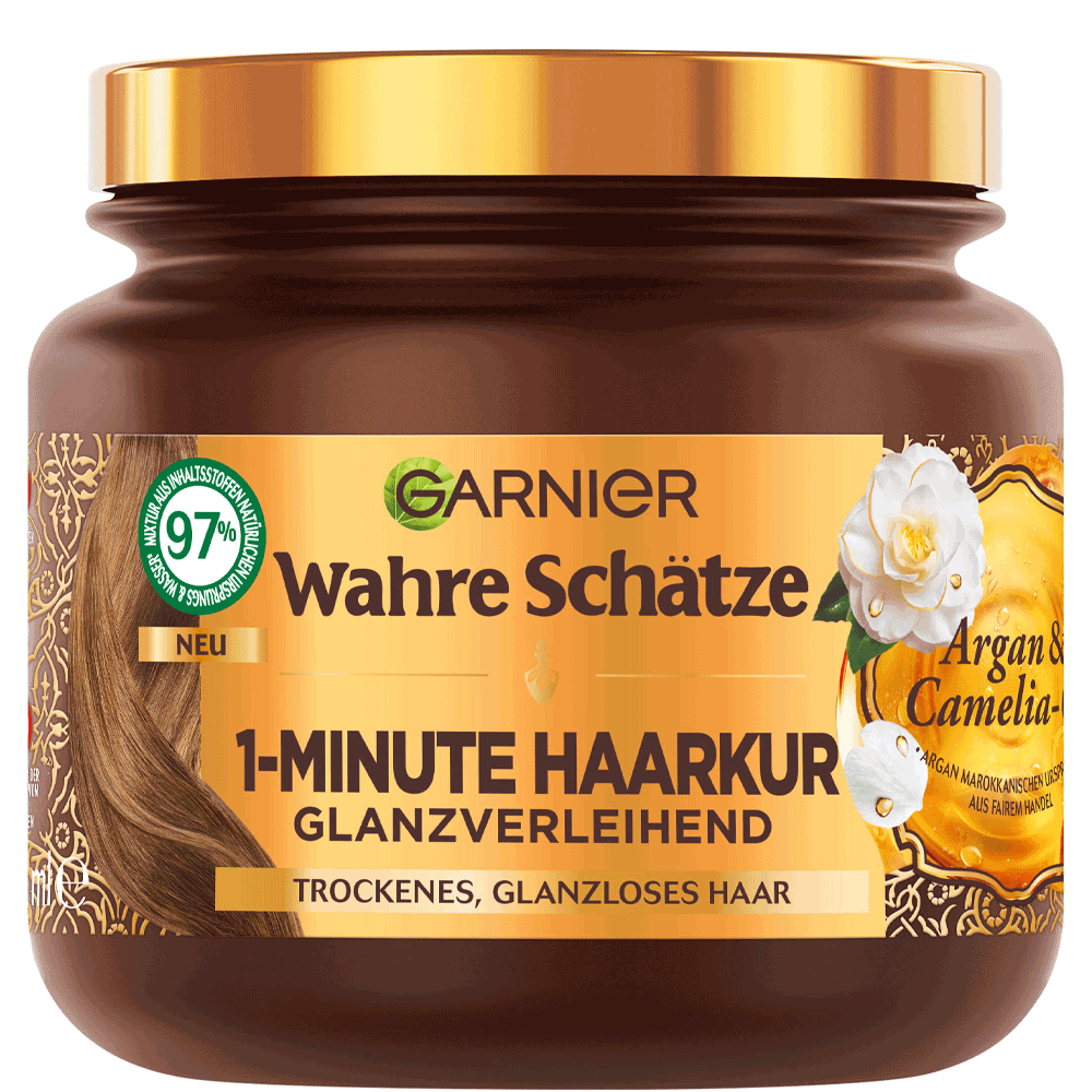 Bild: GARNIER Wahre Schätze Haarkur Arganöl Camelia 