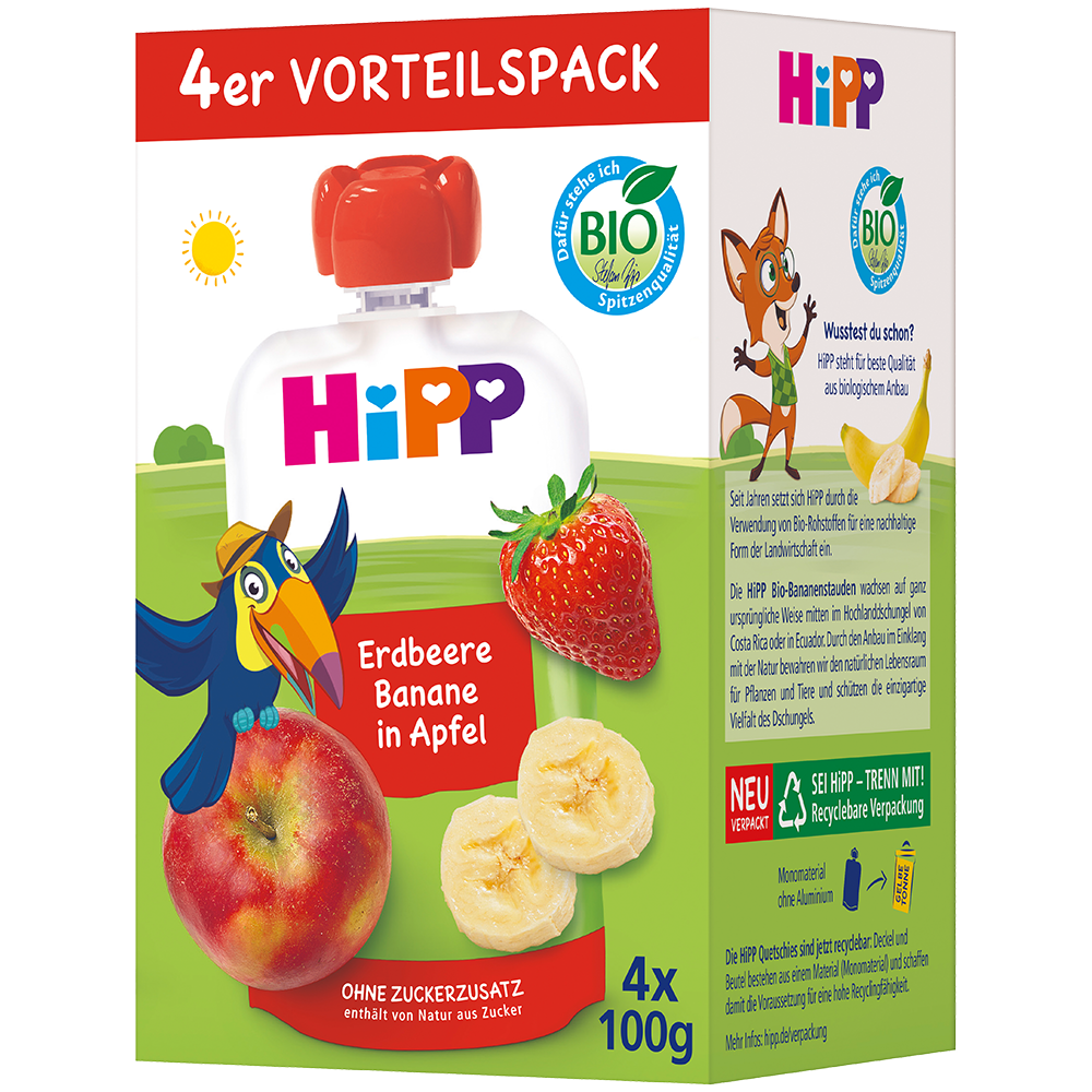Bild: HiPP Quetschie Erdbeere Banane in Apfel 