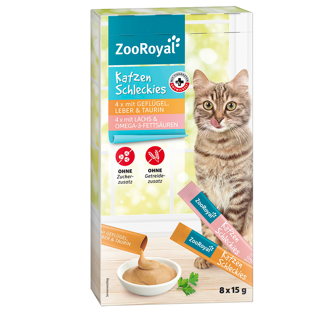 Bild: ZooRoyal Katzenschleckies 4x Geflügel, 4x Lachs 
