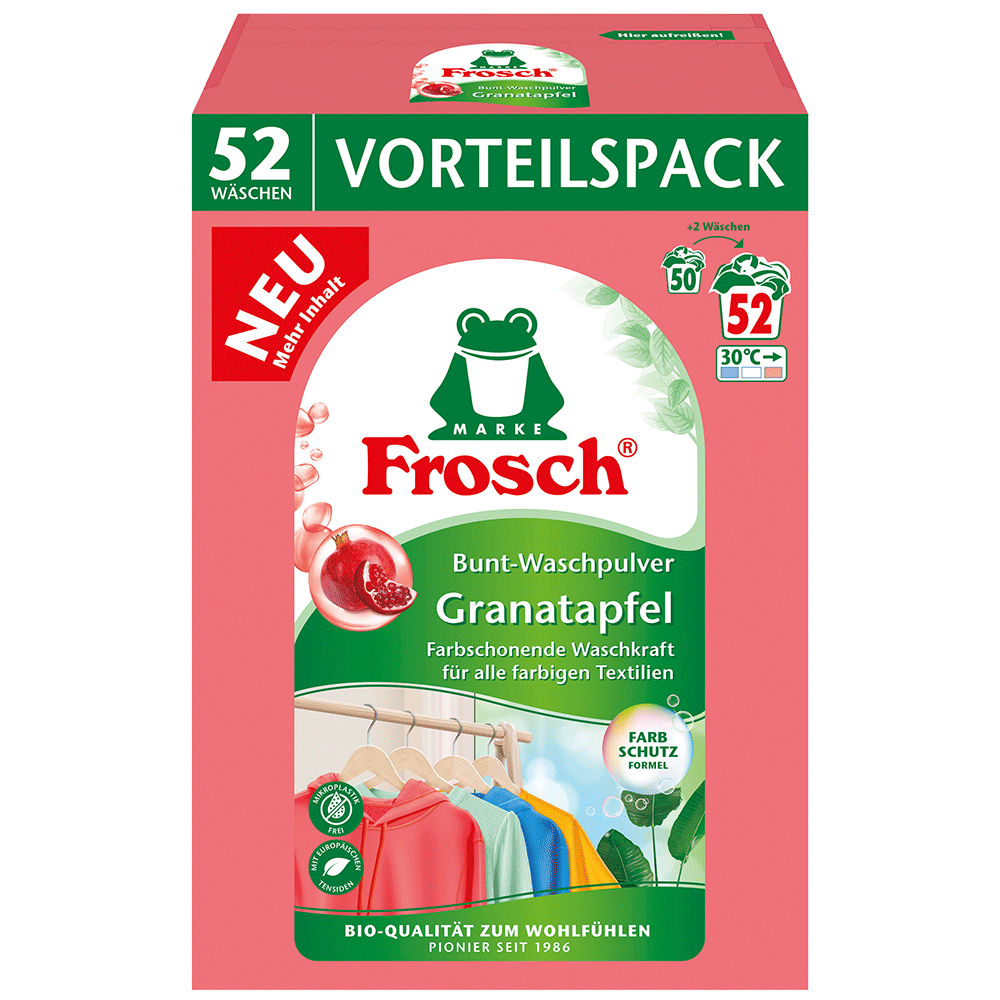 Bild: Frosch Bunt Waschpulver Granatapfel 
