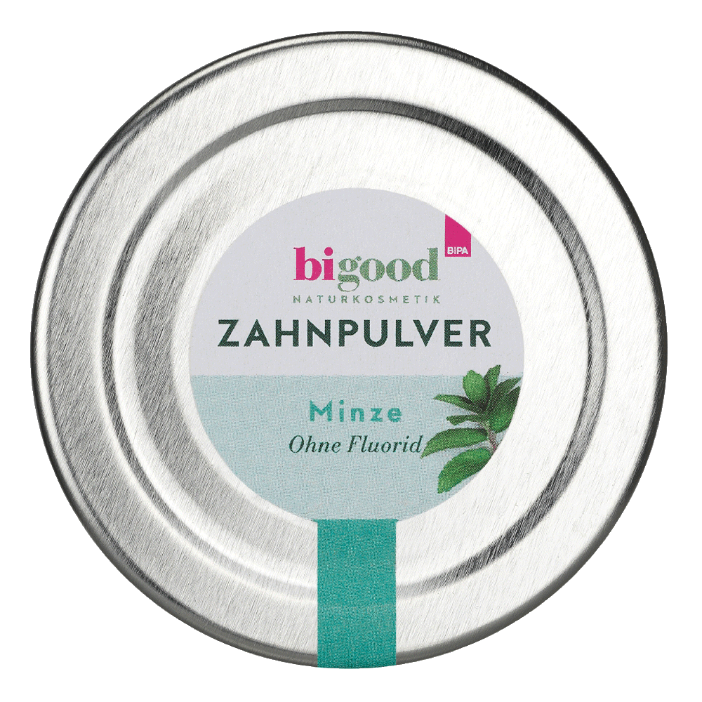 Bild: bi good Zahnpulver Minze ohne Fluorid