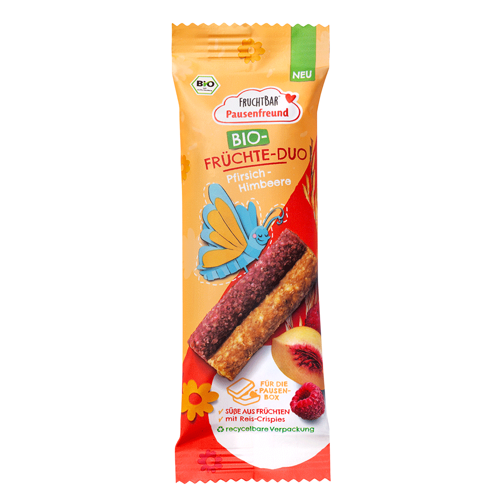 Bild: FruchtBar BIO Früchte Duo Pfirsich Himbeere 