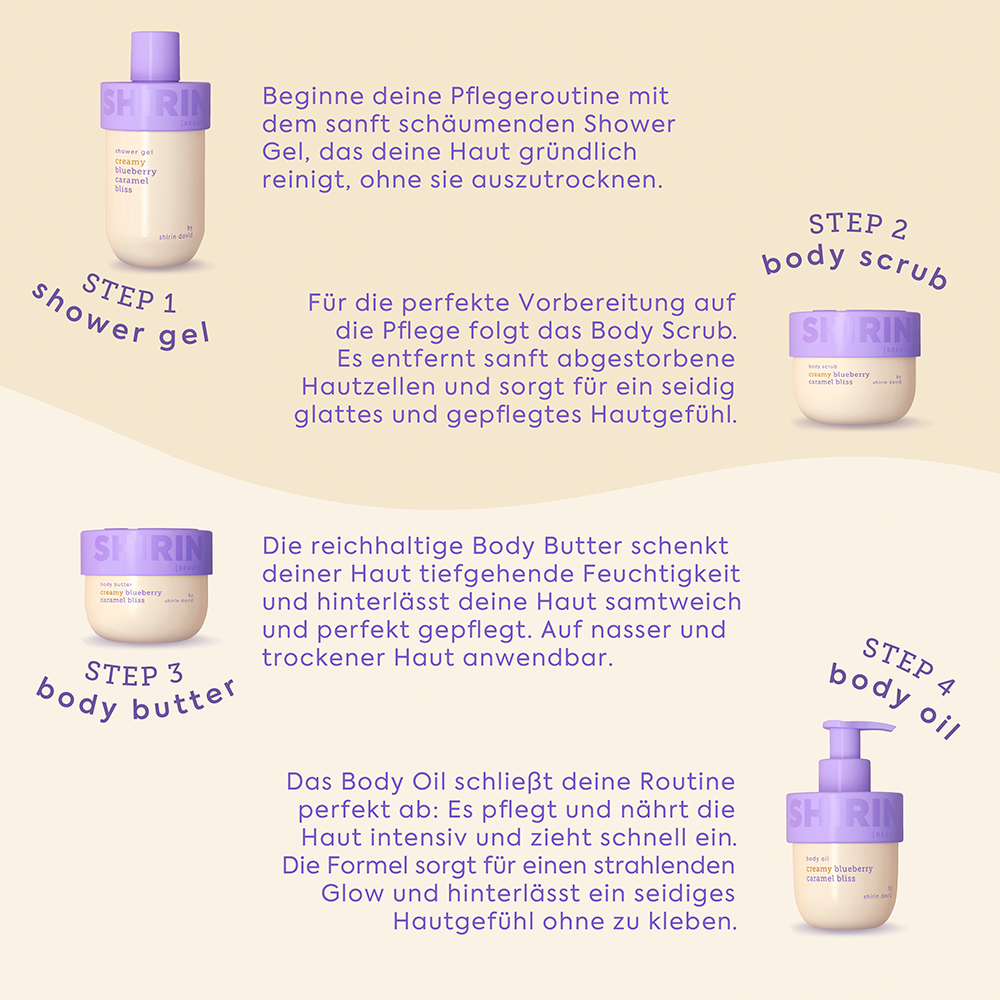 Bild: Shirin Beauty Körperpeeling Creamy Blueberry Caramel Bliss 
