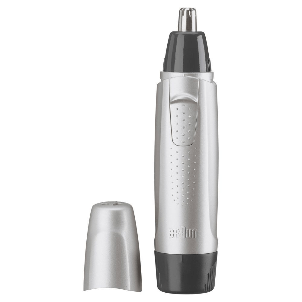 Braun Nasen- und Ohrenhaartrimmer mit Schutzkappe, zur hygienischen und präzisen Haarentfernung.
