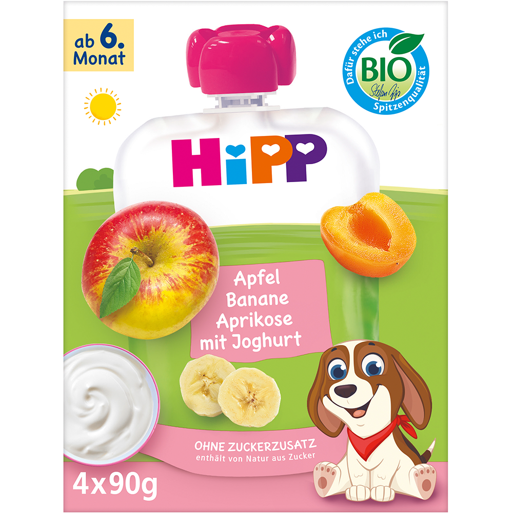 Bild: HiPP Quetschie Apfel Banane Aprikose mit Joghurt 