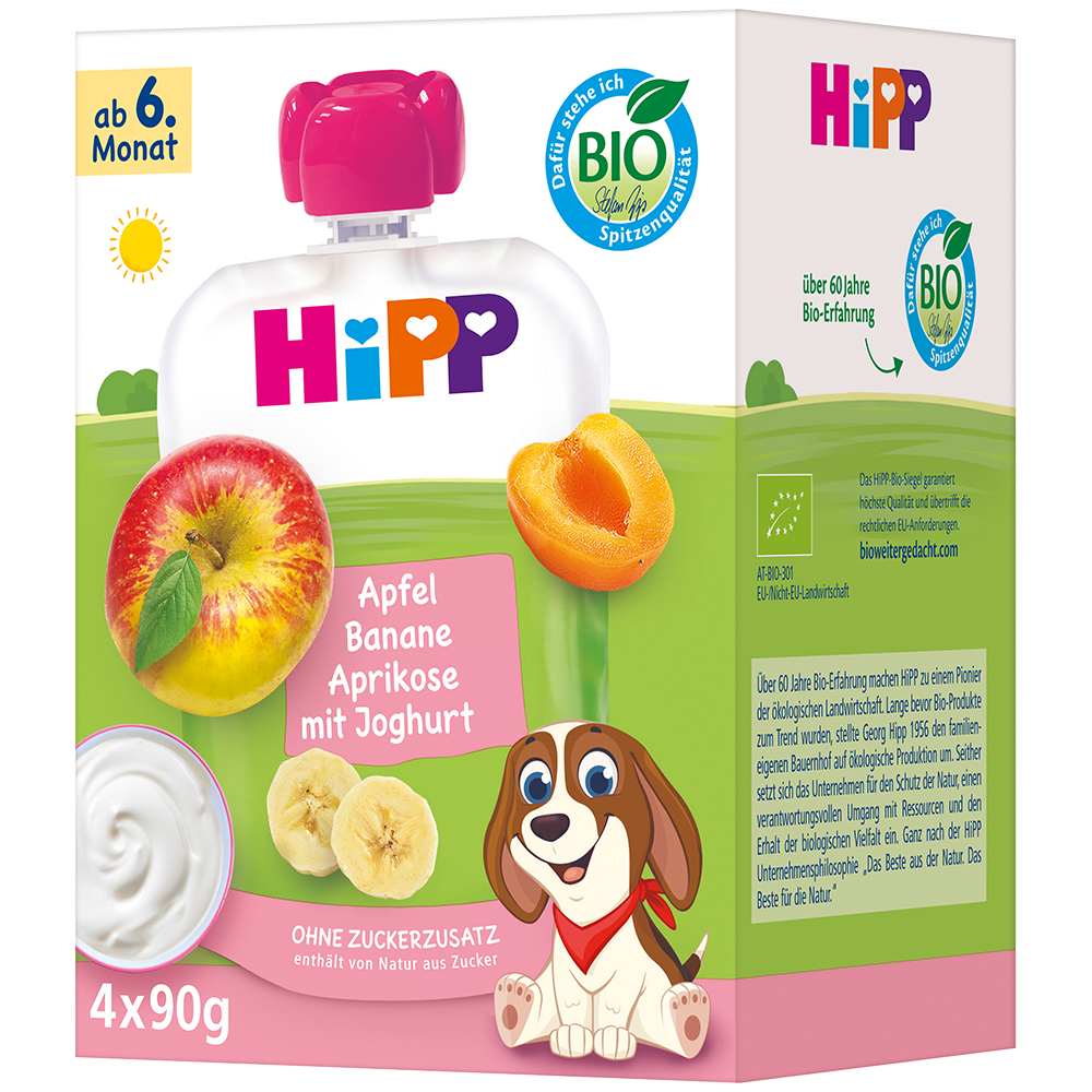 Bild: HiPP Quetschie Apfel Banane Aprikose mit Joghurt 