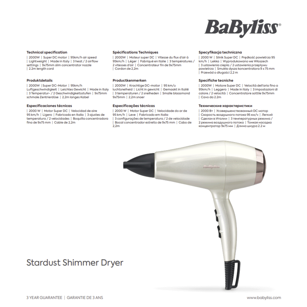 Bild: Babyliss Stardust Shimmer Dryer 