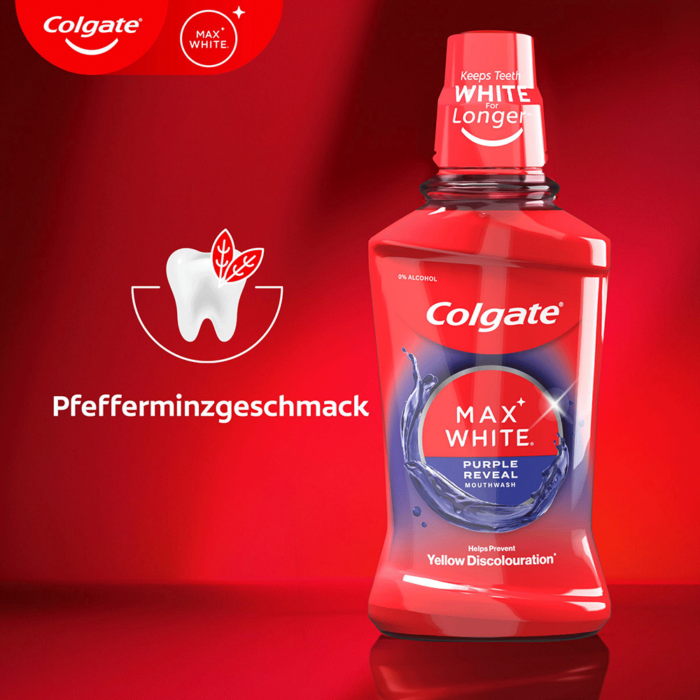 Bild: Colgate Mundspülung Max White Purple Reveal