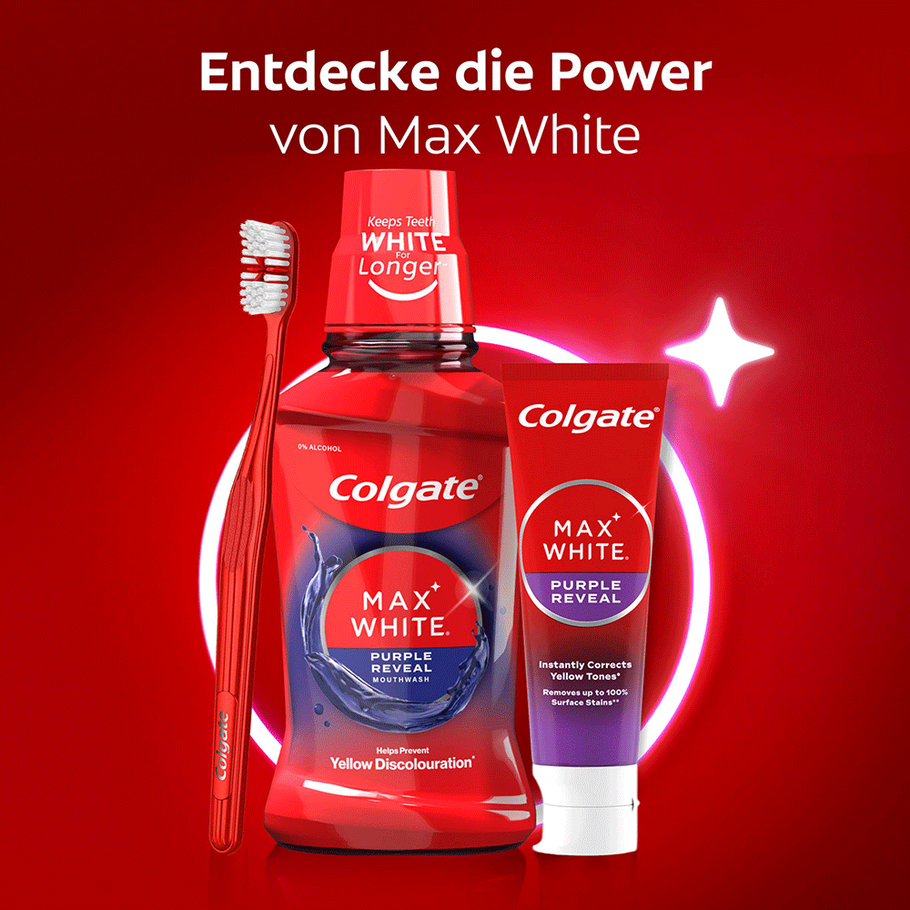 Bild: Colgate Mundspülung Max White Purple Reveal