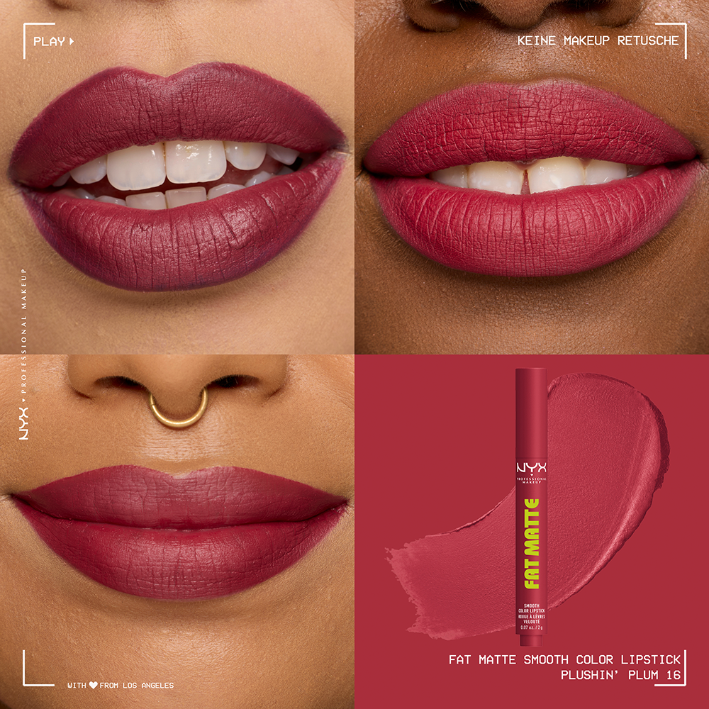 Bild: NYX Professional Make-up Fat Matte Smooth Lippenstift Plushin' Plum