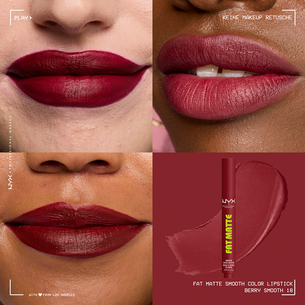 Bild: NYX Professional Make-up Fat Matte Smooth Lippenstift Berry Smooth