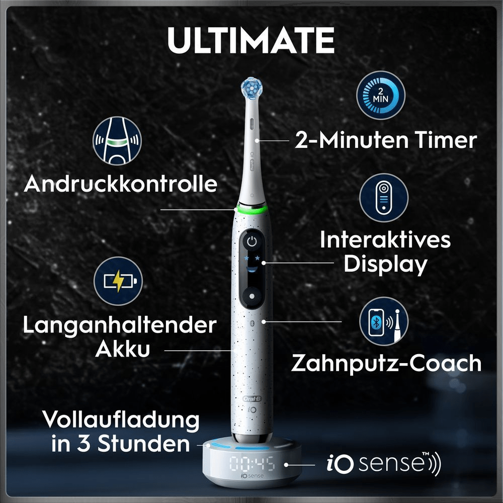 Elektrische ZahnbÃ¼rste mit Timer, Andruckkontrolle, Display und schneller Aufladung