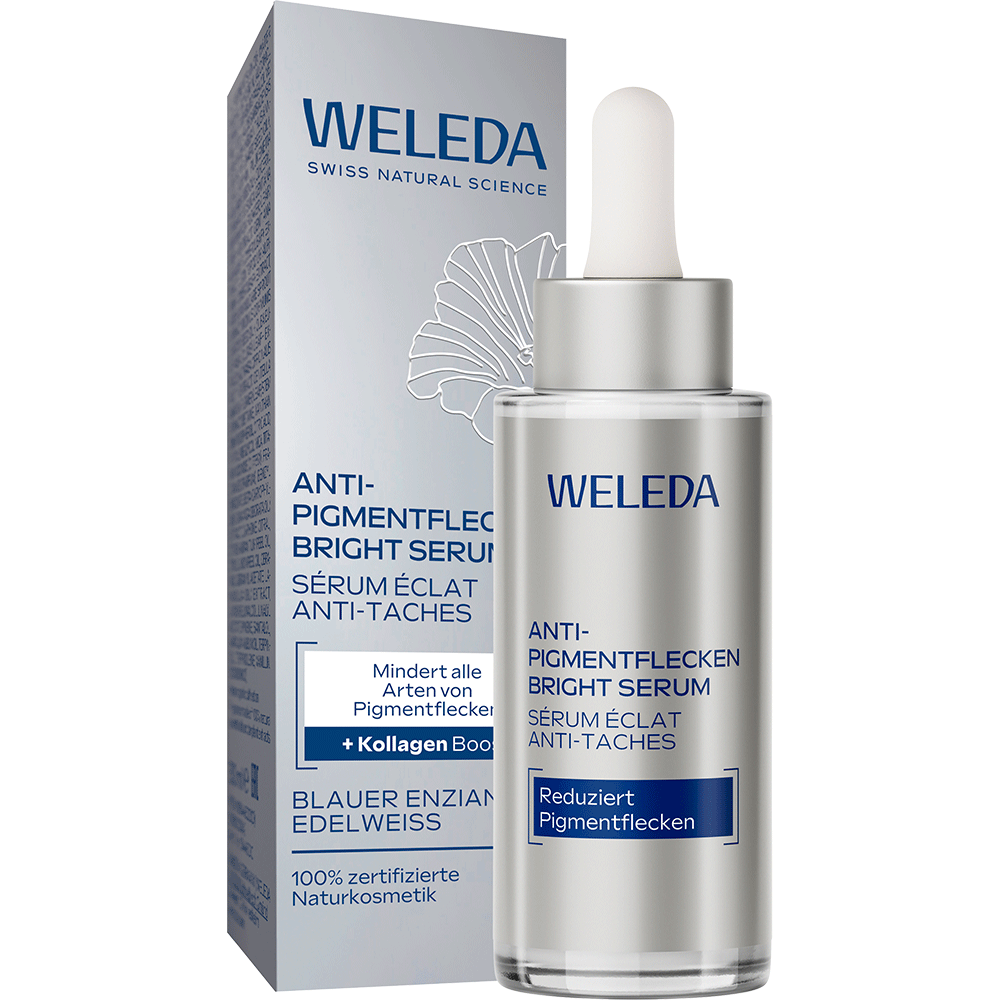 Bild: WELEDA Anti-Pigmentflecken Bright Serum Blauer Enzian und Edelweiss 