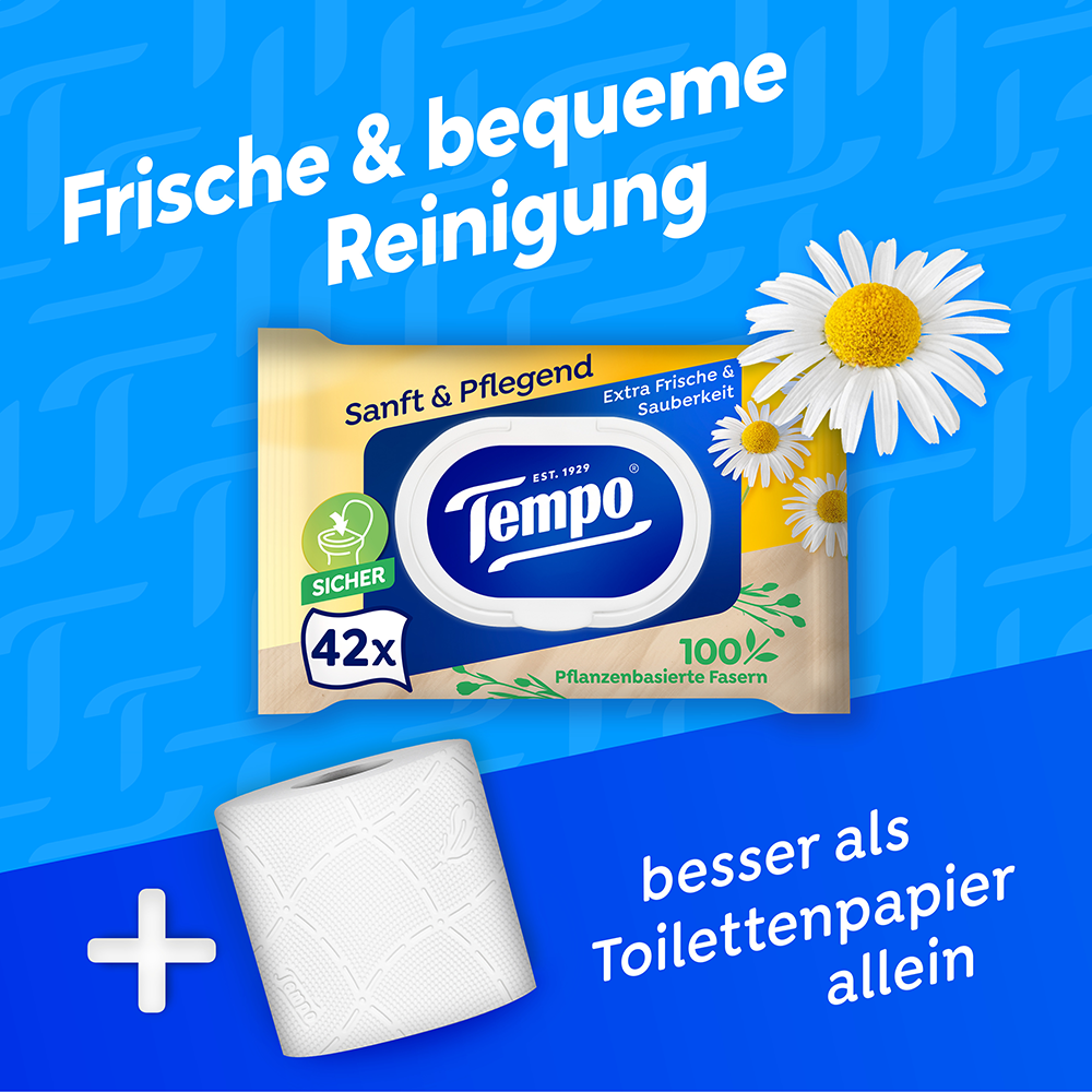 Bild: Tempo Feuchtes Toilettenpapier sanft & pflegend 