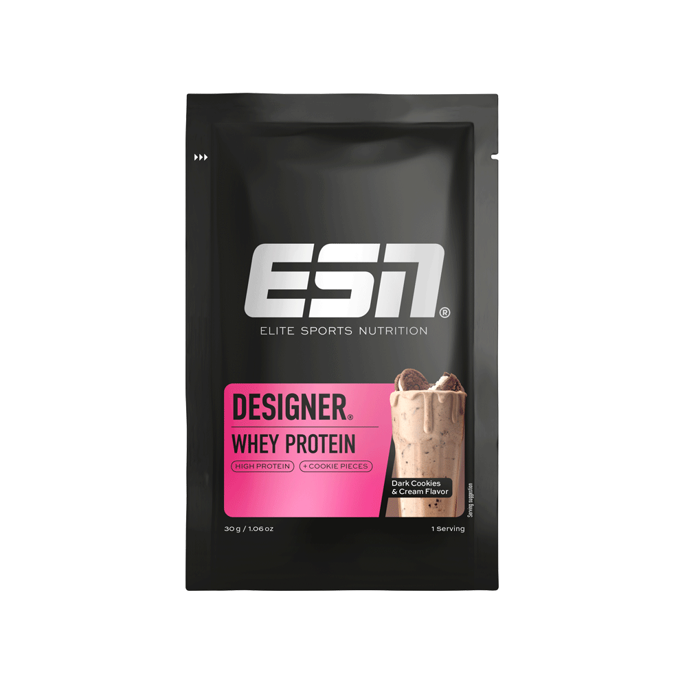 Bild: ESN Designer Whey Protein Dark Cookies and Cream Flavor 