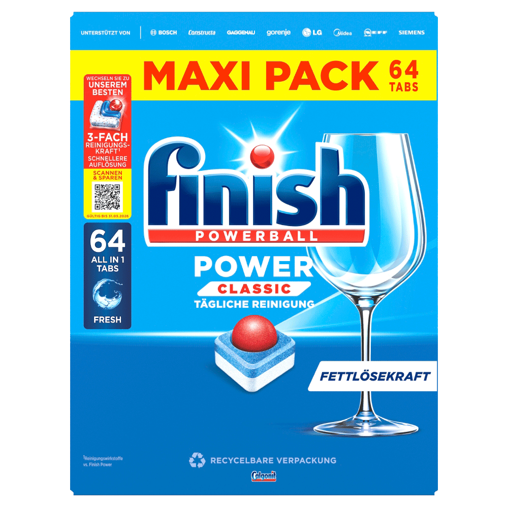 Bild: finish Powerball Power Classic Geschirrspültabs 