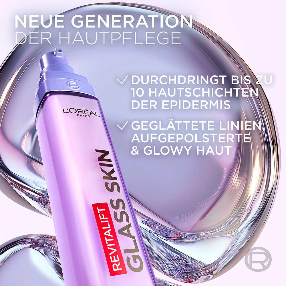 Bild: L'ORÉAL PARIS Revitalift Filler Glass Skin Feuchtigkeits-Fluid 