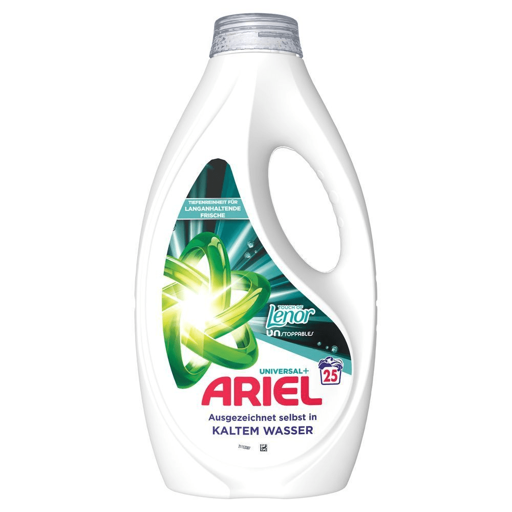 Ariel Universal+ mit Lenor Unstoppables, 25 Waschladungen, Flüssigwaschmittel [EN] Ariel Universal+ with Lenor Unstoppables, 25 washes, liquid detergent [IT] Ariel Universal+ con Lenor Unstoppables, 25 lavaggi, detersivo liquido;