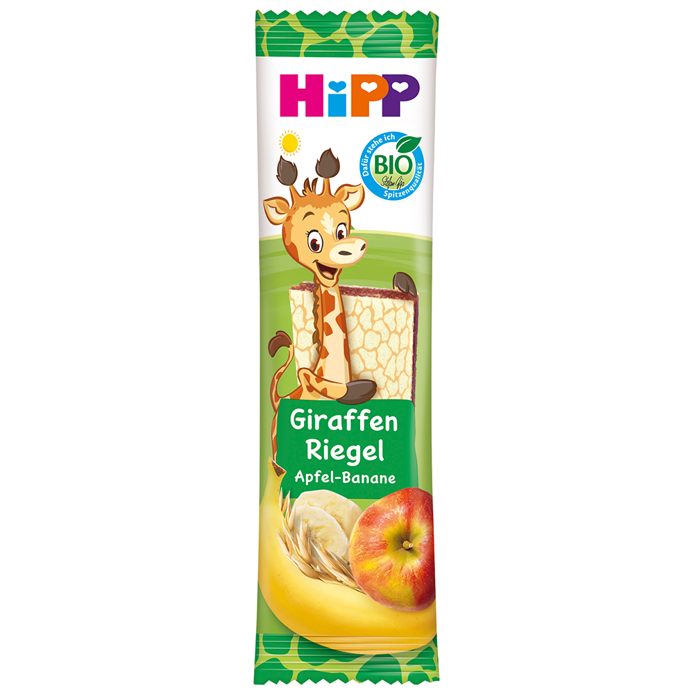 Bild: HiPP Giraffen Riegel Apfel Banane 