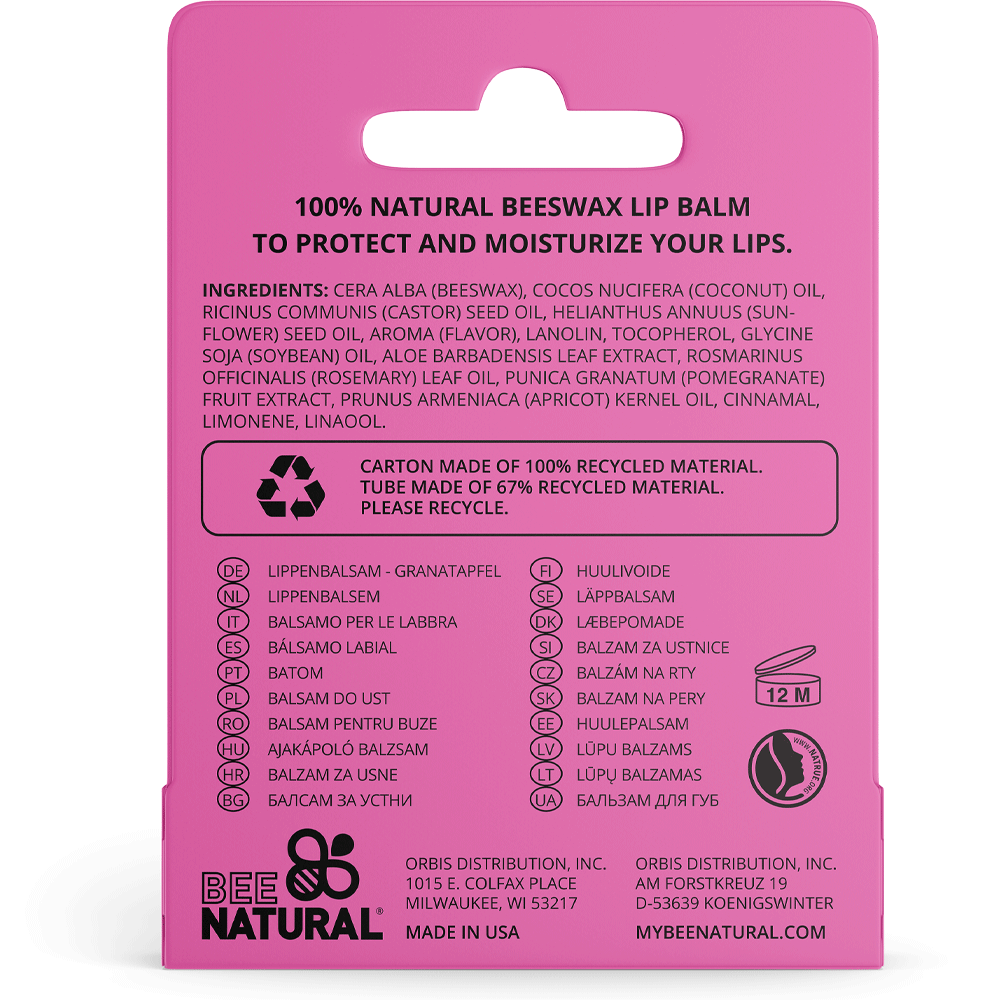 Bild: Bee Natural Lippenbalsam Granatapfel