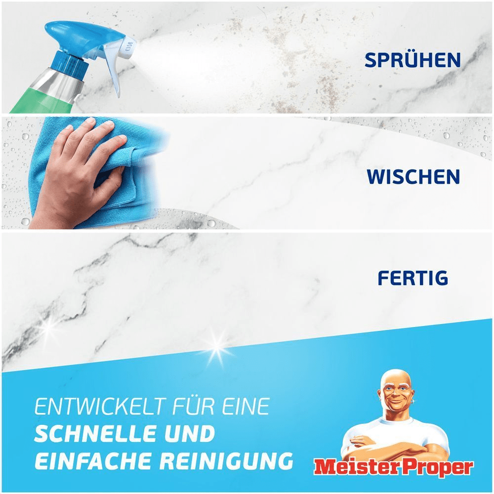 Mr Proper: Sprühen, wischen, fertig – für eine Reinigung.