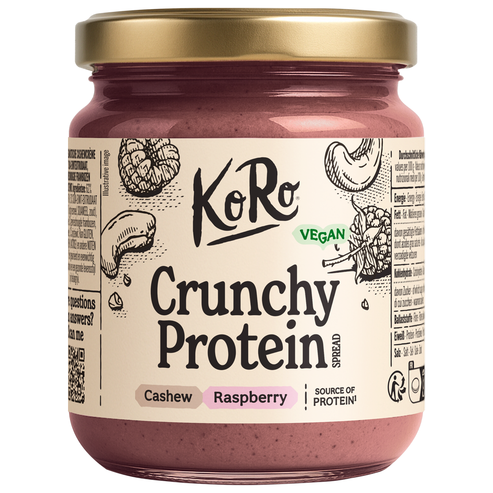 Bild: KoRo Crunchy Protein Cashew Raspberry Creme 