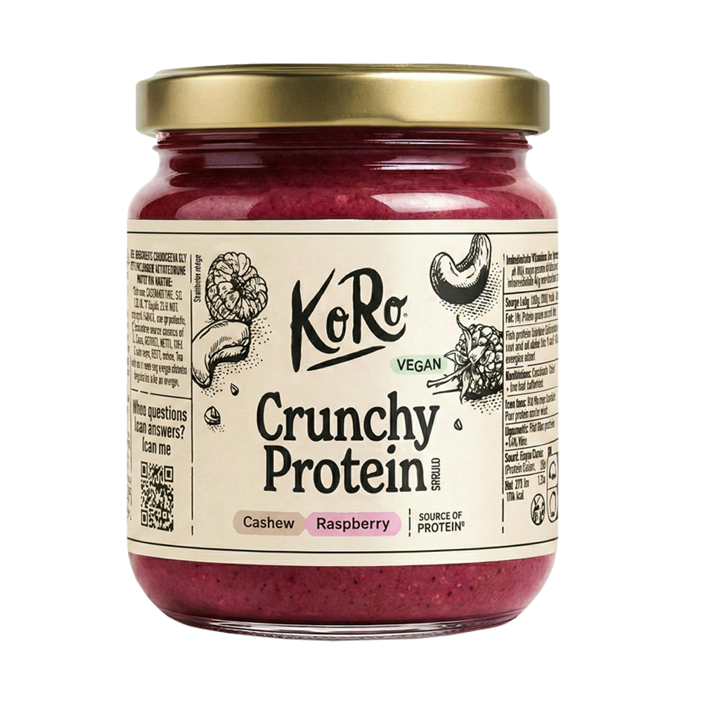 Bild: KoRo Crunchy Protein Cashew Raspberry Creme 