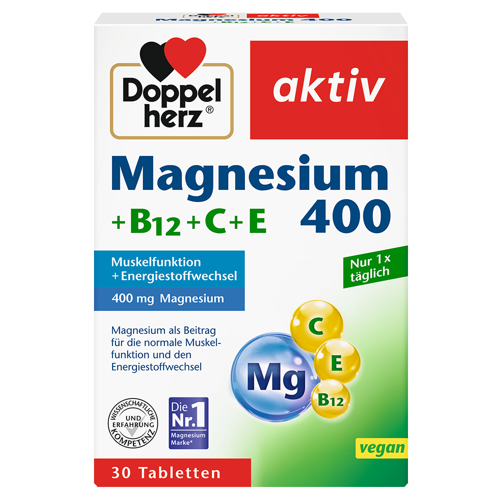 Bild: DOPPELHERZ Magnesium 400 + B12 + C + E