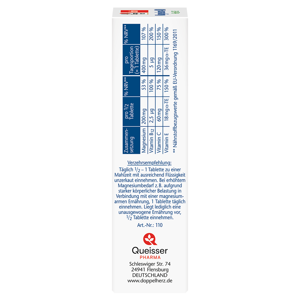 Bild: DOPPELHERZ Magnesium 400 + B12 + C + E