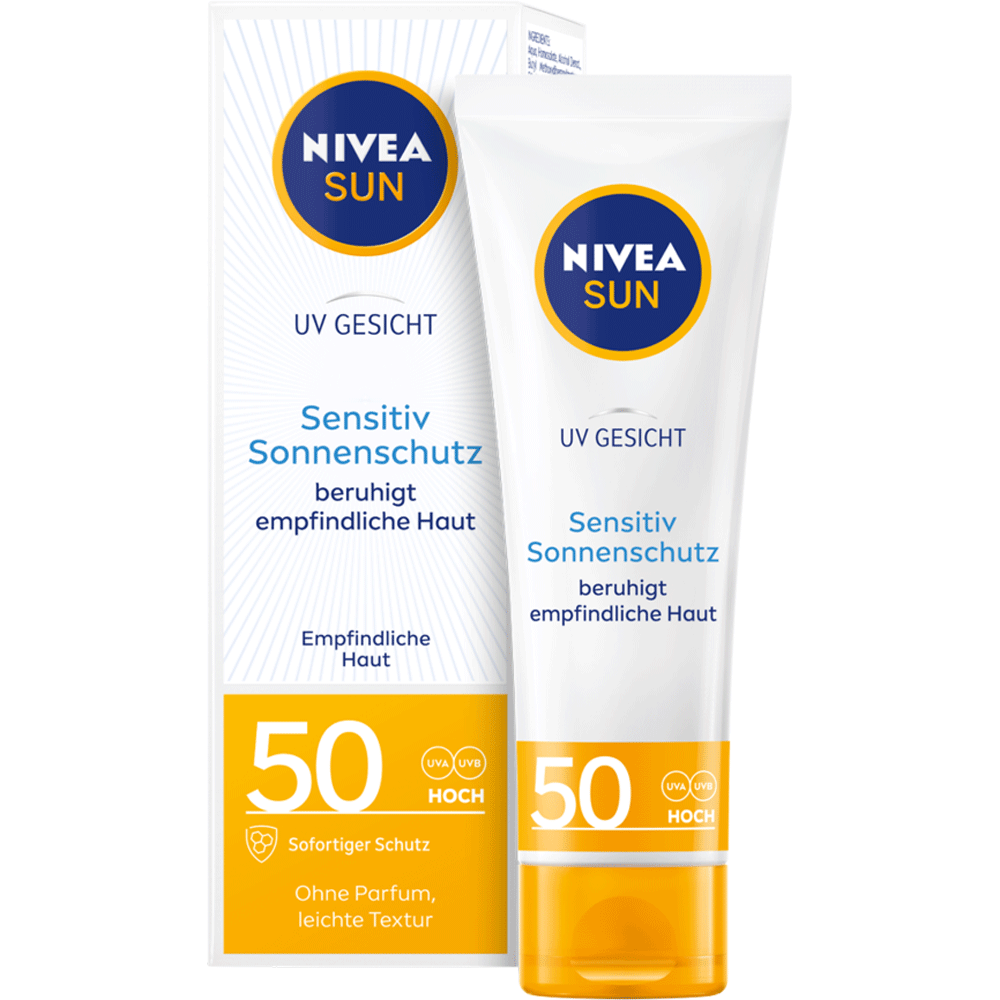 Bild: NIVEA Sun UV Gesicht Sensitive LSF 50 Sonnencreme 