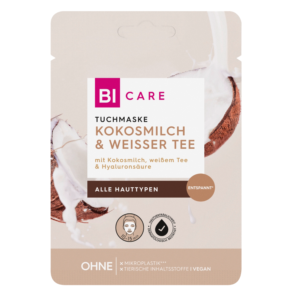 Bild: BI CARE Tuchmaske Kokosmilch & Weißer Tee