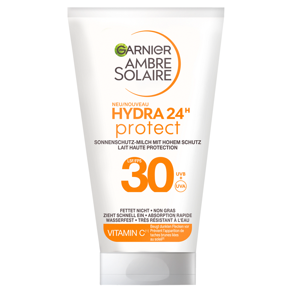 Bild: GARNIER AMBRE SOLAIRE Hydra 24H Sonnenschutz-Milch LSF 30