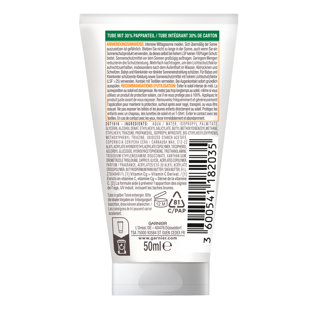 Bild: GARNIER AMBRE SOLAIRE Hydra 24H Sonnenschutz-Milch LSF 30
