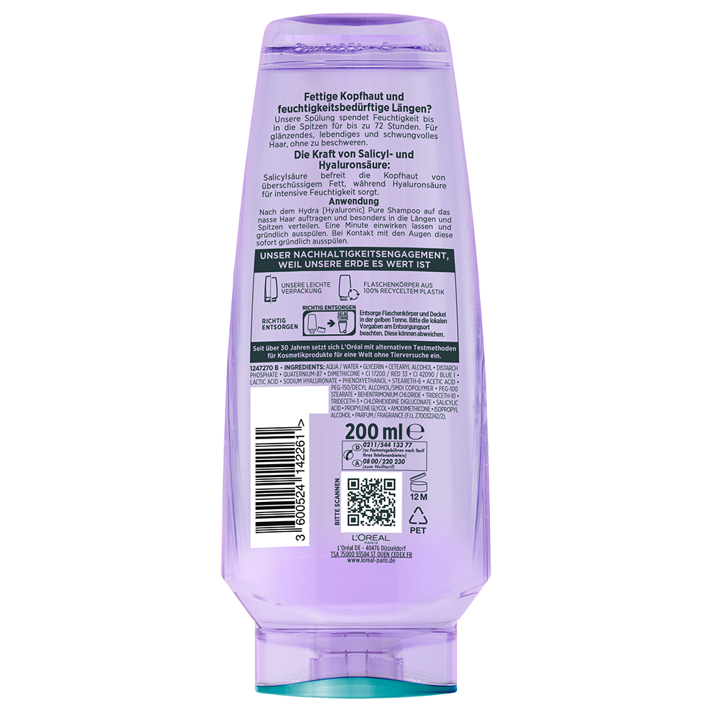 Bild: L'ORÉAL PARIS ELVITAL Hydra [Hyaluronic] Pure 72H Feuchtigkeitsspendende Spülung 