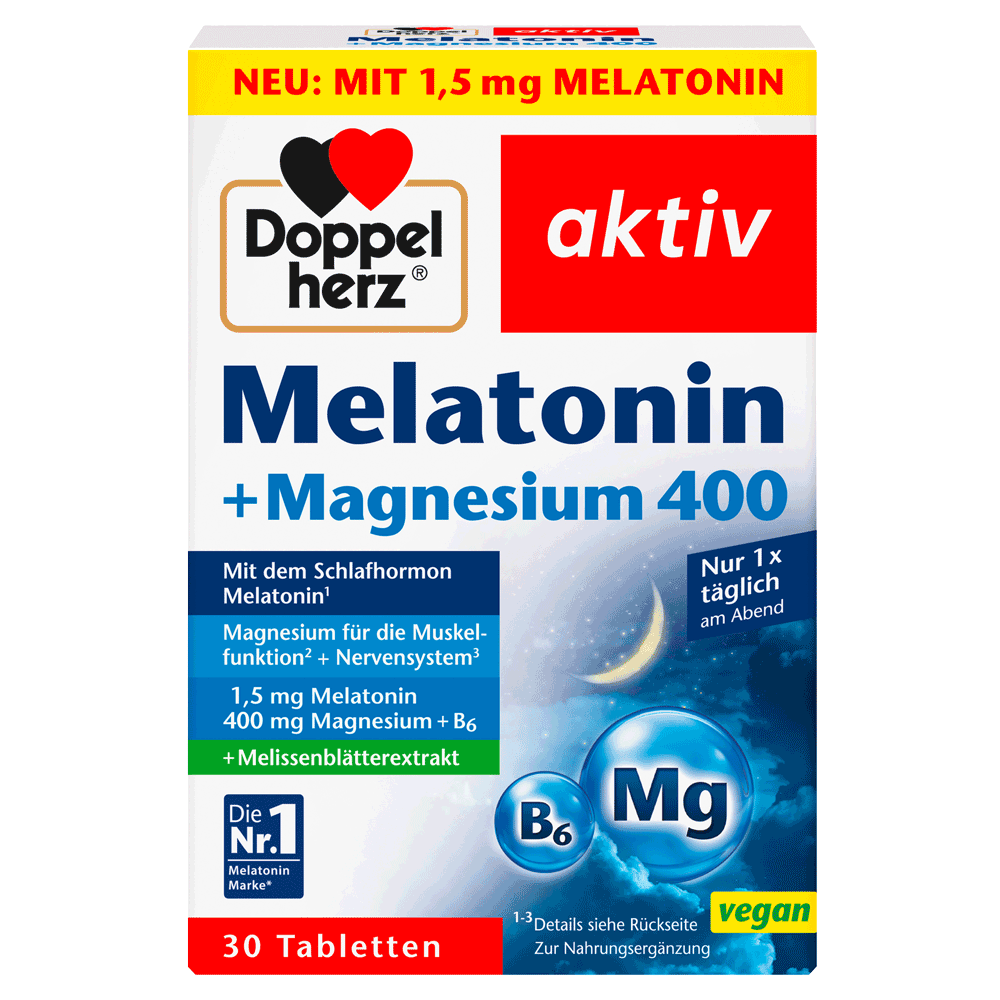 Bild: DOPPELHERZ Melatonin + Magnesium 400 