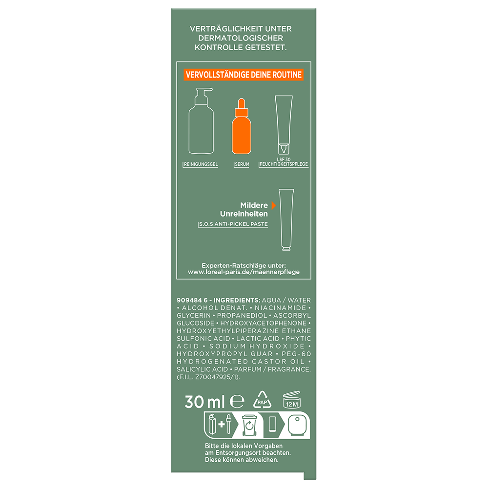 Bild: L'ORÉAL PARIS MEN EXPERT Derma Control Niacinamide Anti-Unreinheiten Serum 