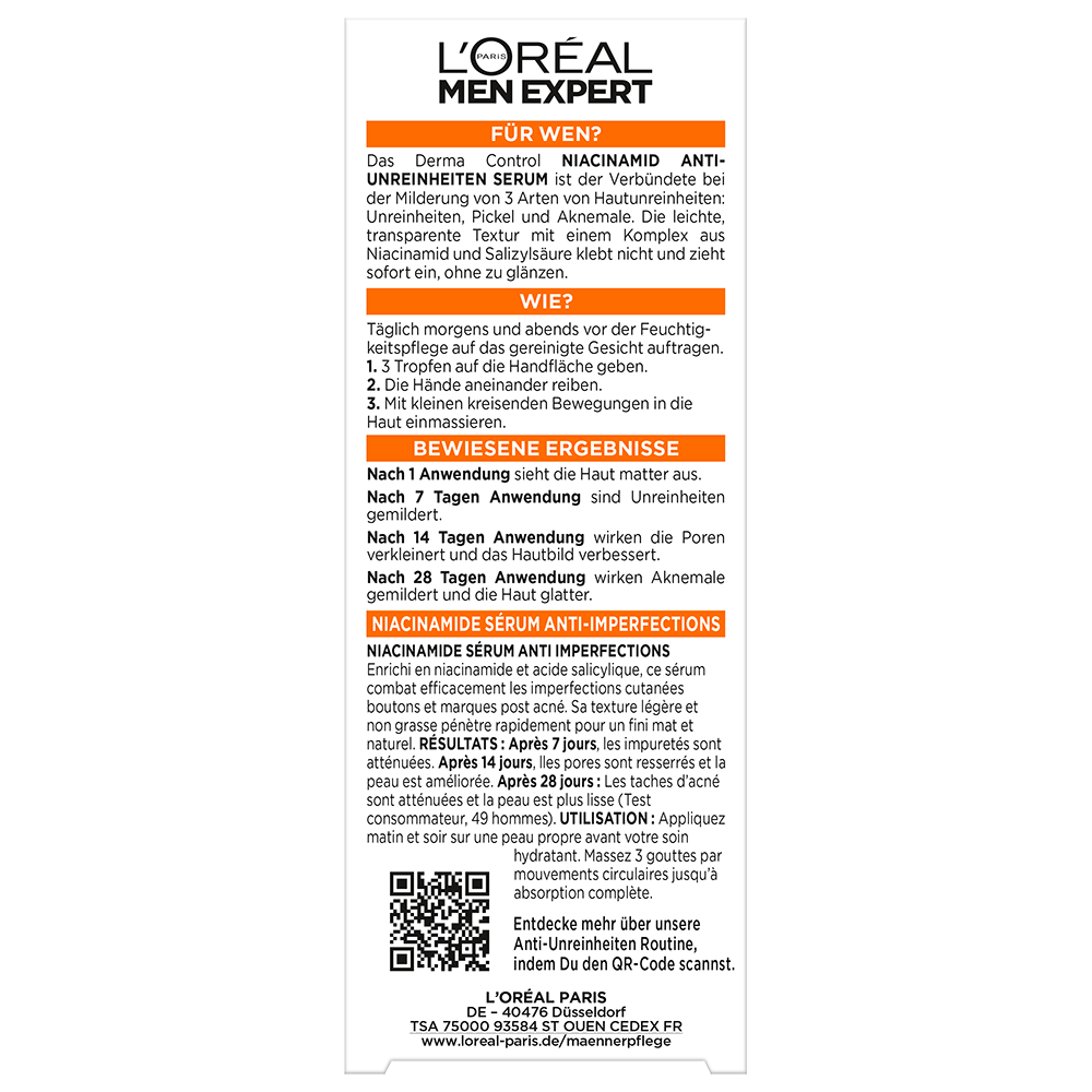 Bild: L'ORÉAL PARIS MEN EXPERT Derma Control Niacinamide Anti-Unreinheiten Serum 