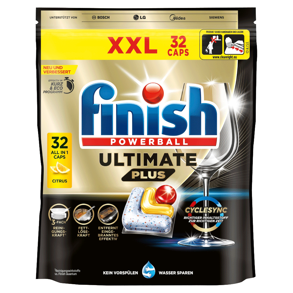 Bild: finish Powerball Ultimate Plus Geschirrspültabs 