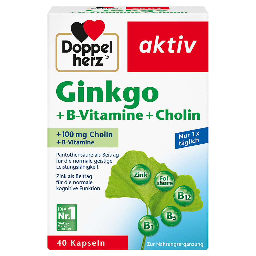 Bild: DOPPELHERZ Ginkgo + B-Vitamine + Cholin