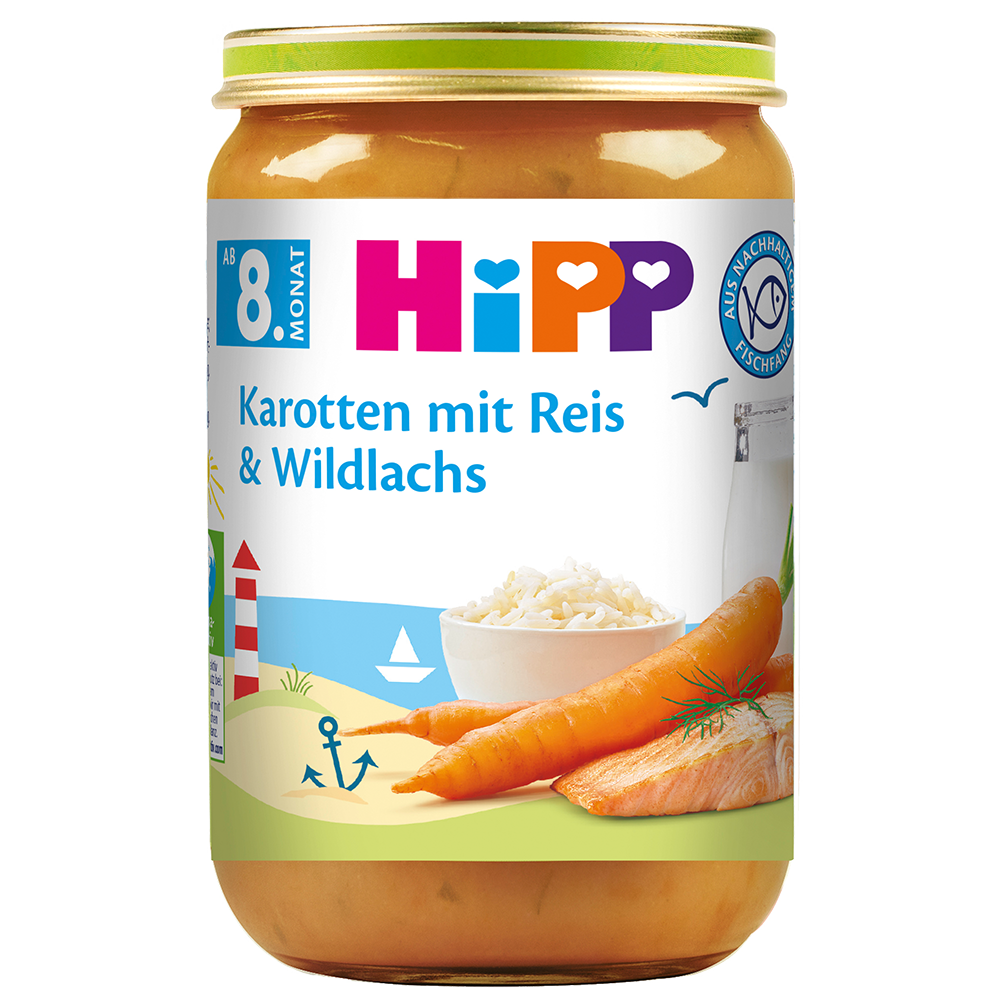Bild: HiPP Karotten mit Reis & Wildlachs 