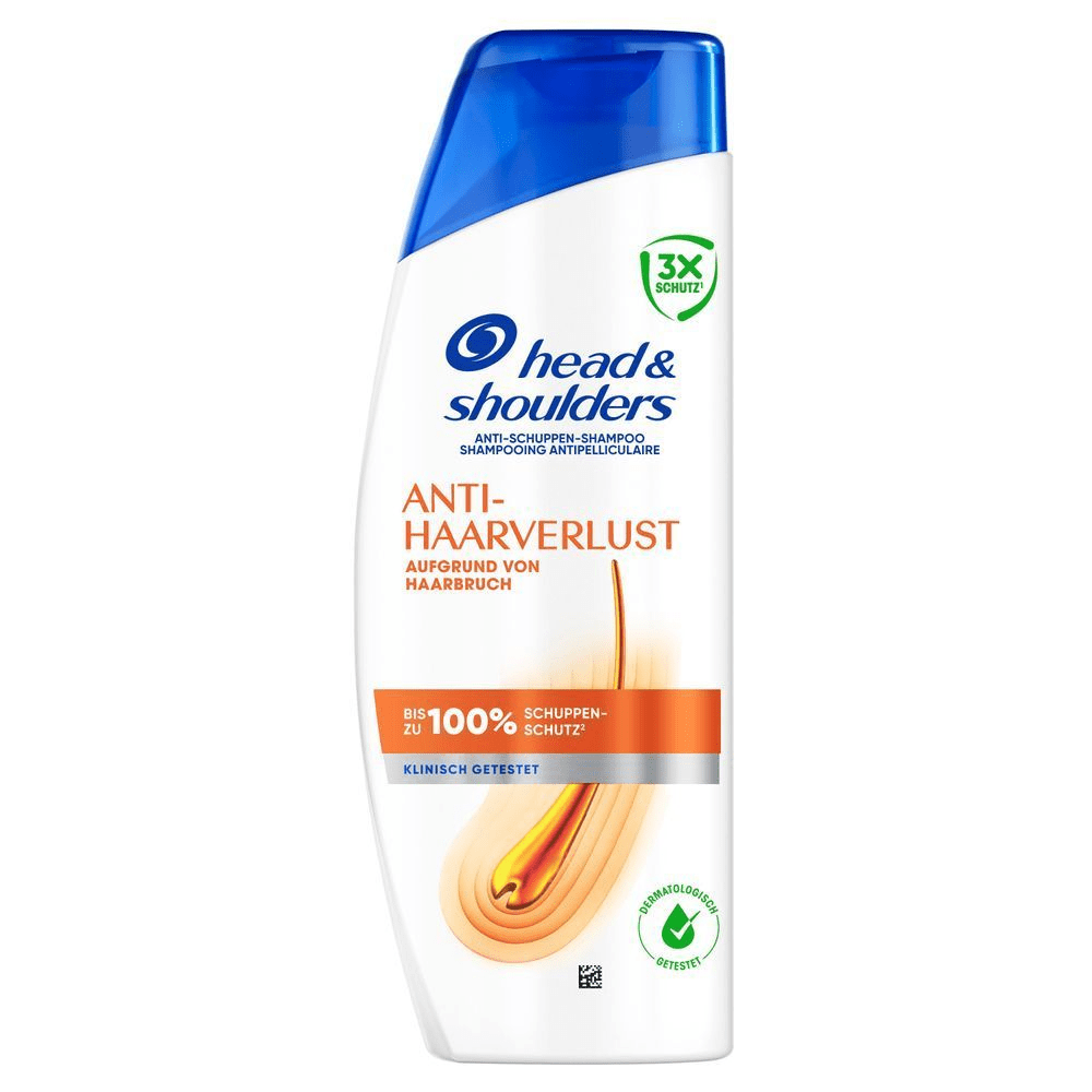Head & Shoulders Anti-Schuppen Shampoo mit Anti-Haarverlust-Formel und bis zu 100% Schuppen-Schutz.