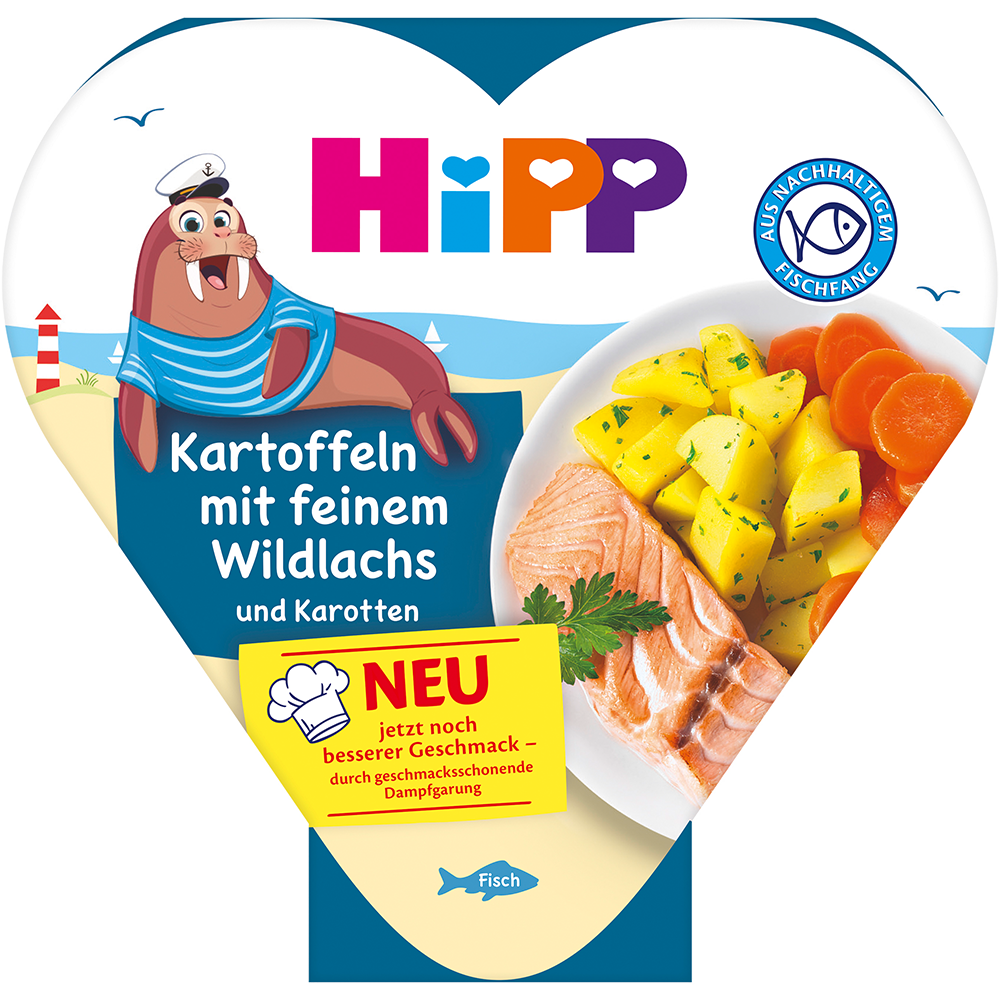 Bild: HiPP Kartoffeln mit feinem Wildlachs und Karotten 