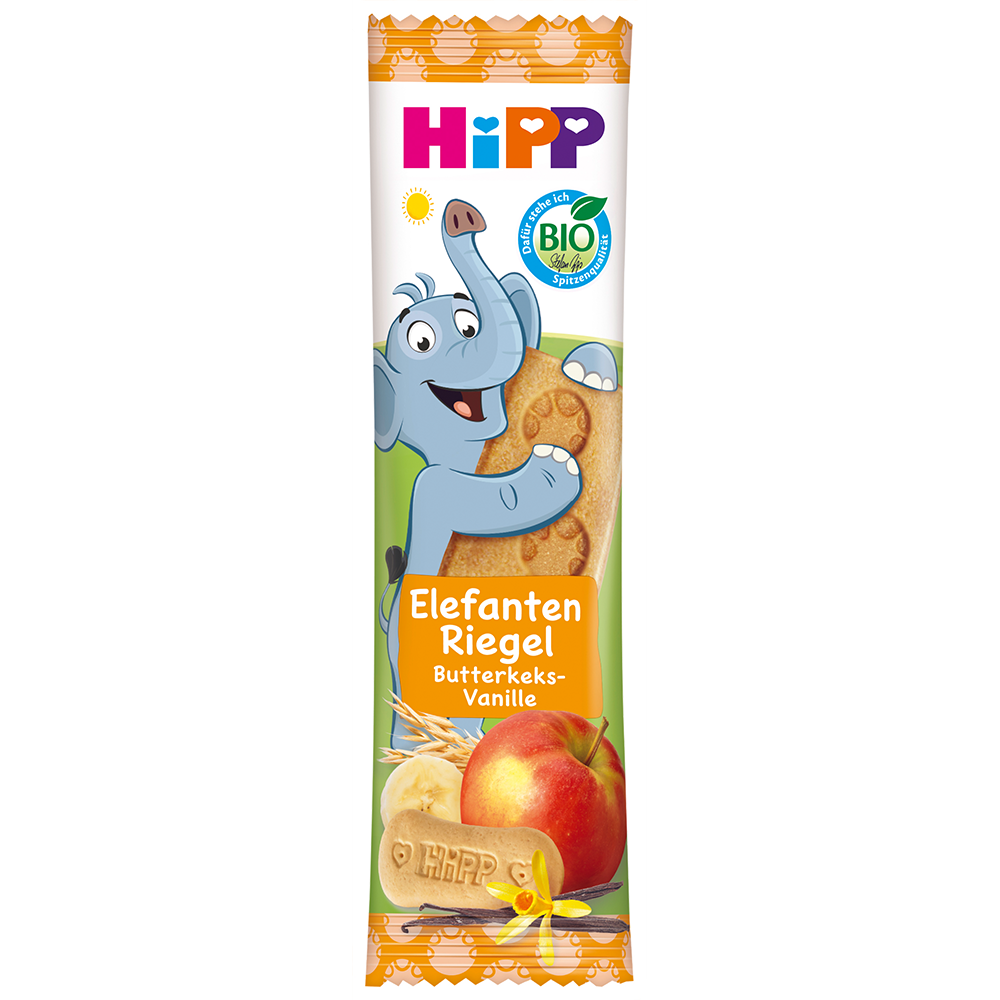 Bild: HiPP Elefanten Riegel Butterkeks Vanille 