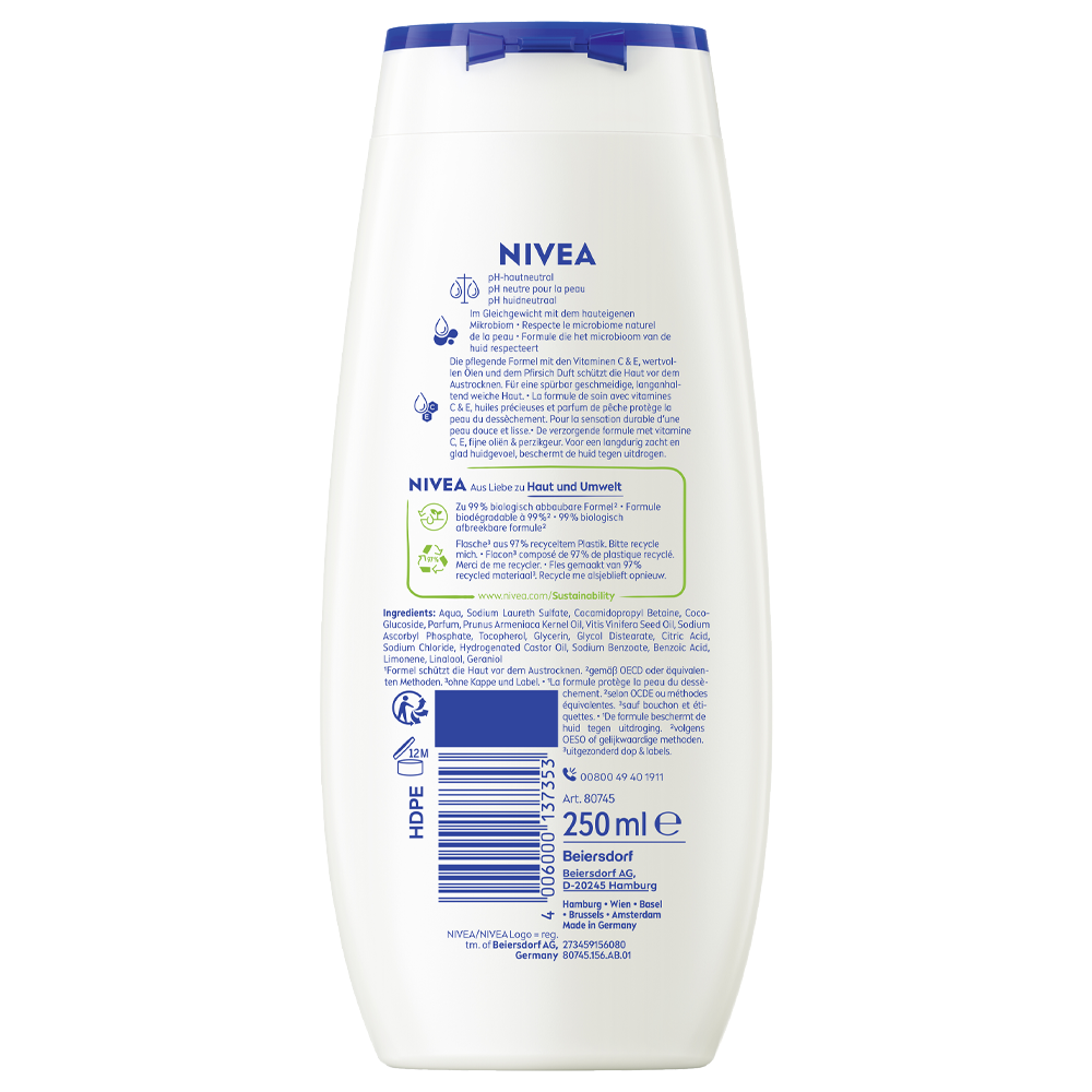 Bild: NIVEA Pflegedusche Peach & Apricot Seed Oil 