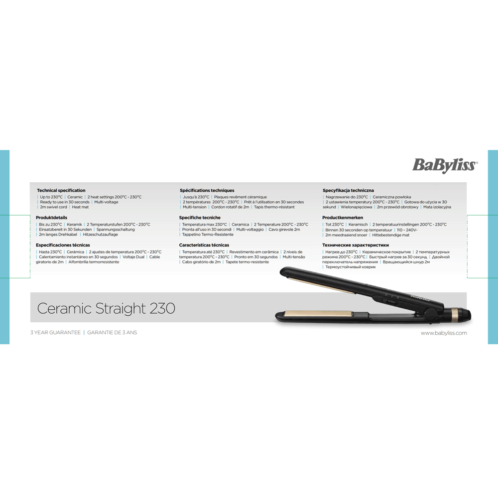 Bild: Babyliss Glätteisen Ceramic Straight 230